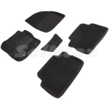 Коврики в салон 3d для Ford Kuga '08-13, черные текстильные, (Seintex)