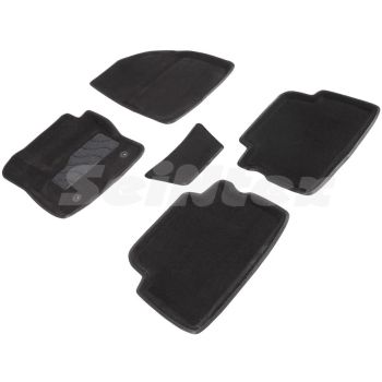 Коврики в салон 3d для Ford Kuga '13-16, черные текстильные, (Seintex)