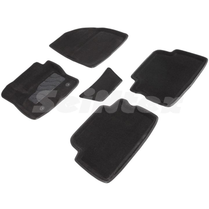 Коврики в салон 3d для Ford Kuga '13-16, черные текстильные, (Seintex)