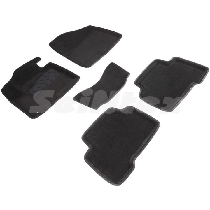 Коврики в салон 3d для Hyundai Santa Fe '13-17 DM, черные текстильные, (Seintex)