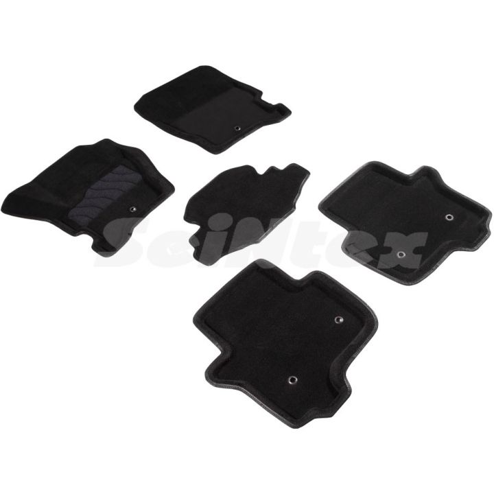 Коврики в салон 3d для Land Rover Discovery 3/4 '04-16, черные текстильные, (Seintex)