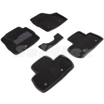 Коврики в салон 3d для Land Rover Freelander 2 '06-14, черные текстильные, (Seintex)