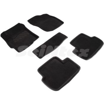 Коврики в салон 3d для Mitsubishi Lancer X (10), Evo X, Sb '07-, черные текстильные, (Seintex)