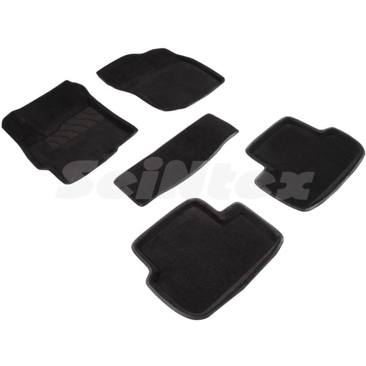 Коврики в салон 3d для Mitsubishi Lancer X (10), Evo X, Sb '07-, черные текстильные, (Seintex)