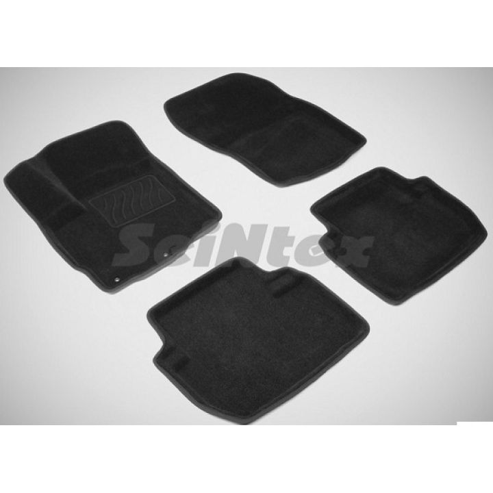 Коврики в салон 3d для Mitsubishi Outlander XL '07-12, черные текстильные, (Seintex)
