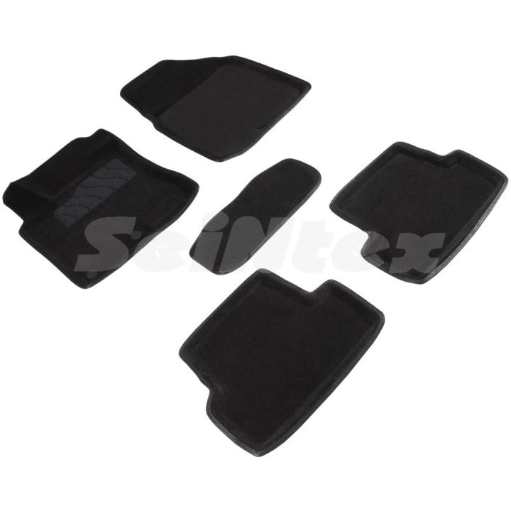 Коврики в салон 3d для Nissan Qashqai '06-14, черные текстильные, (Seintex)