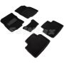 Коврики в салон 3d для Nissan Rogue '14-20, черные текстильные, (Seintex)