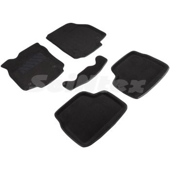 Коврики в салон 3d для Opel Astra H '04-15, черные текстильные, (Seintex)