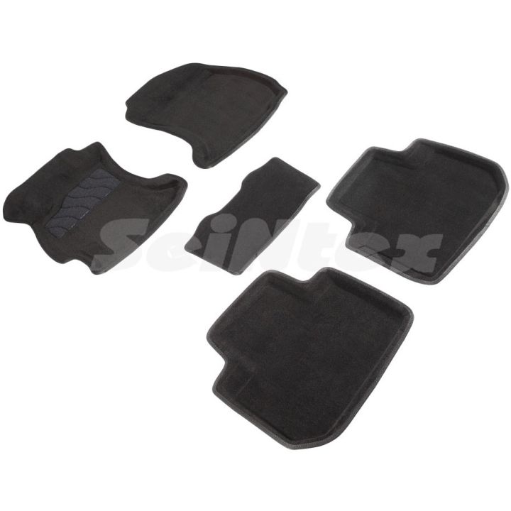 Коврики в салон 3d для Subaru Forester '13-18, черные текстильные, (Seintex)