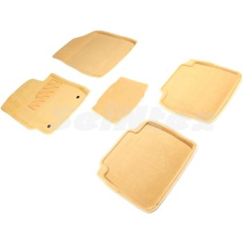 Коврики в салон 3d для Toyota Camry V40 2006 - 2011, бежевые текстильные, (Seintex)