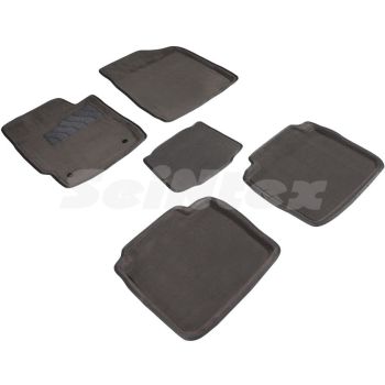 Коврики в салон 3d для Toyota Camry V40 2006 - 2011, серые текстильные, (Seintex)