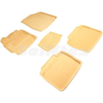 Коврики в салон 3d для Toyota Camry V50/55 2011 - 2017, бежевые текстильные, (Seintex)