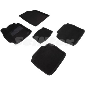 Коврики в салон 3d для Toyota Camry V50/55 2011 - 2017, черные текстильные, (Seintex)