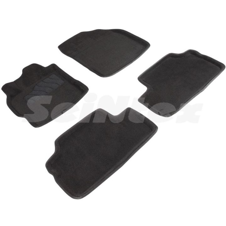 Коврики в салон 3d для Toyota Corolla 2007-2012, черные текстильные, (Seintex)