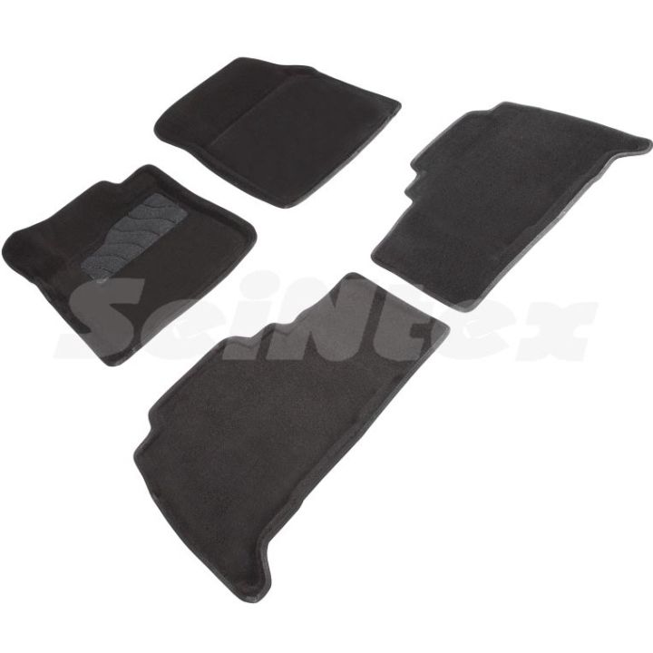Коврики в салон 3d для Toyota Land Cruiser 200 '07-12, черные текстильные, (Seintex)