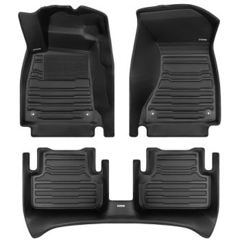 Коврики в салон для Hyundai Santa Fe '13-17 DM, экокожа черные (Skopa)