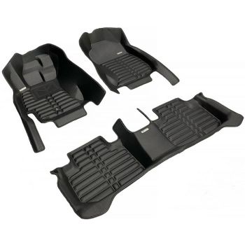 Коврики в салон для Subaru Forester '13-18, из экокожи черные (Skopa)