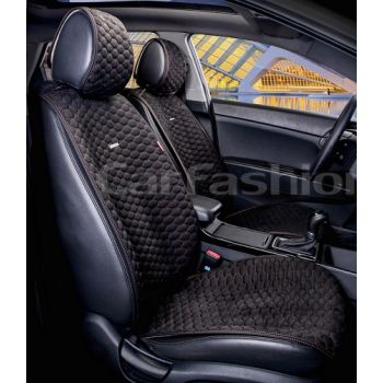 Накидки на передние сидения CAPRI PRO черный / черный / оранжевый CarFashion