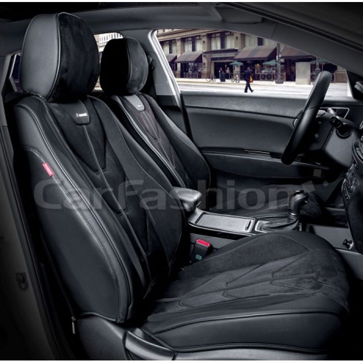 Универсальные чехлы на передние сиденья Start front, черный / черный / черный (CarFashion)