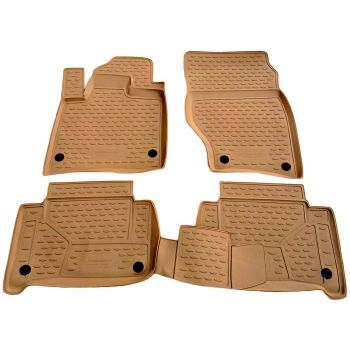 Коврики в салон для Audi Q7 '05-14 бежевые, полиуретановые Element-Novline