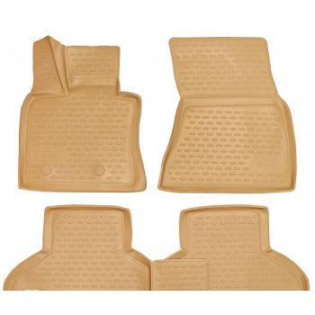 Коврики в салон для BMW X5 F15 '14-18 бежевые, полиуретановые Element-Novline