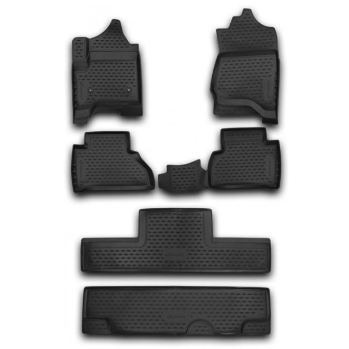 Коврики в салон для Cadillac Escalade '14- америка, 8 мест, полиуретановые Element-Novline