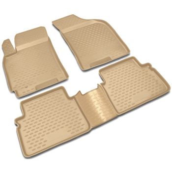 Коврики в салон для Chevrolet Aveo '04-11 бежевые, полиуретановые Element-Novline