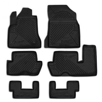 Коврики в салон для Citroen C4 Picasso '06-13 (3 ряда), полиуретановые Element-Novline
