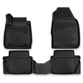 Коврики 3D в салон для Ford Fiesta '09-17, полиуретановые Element-Novline