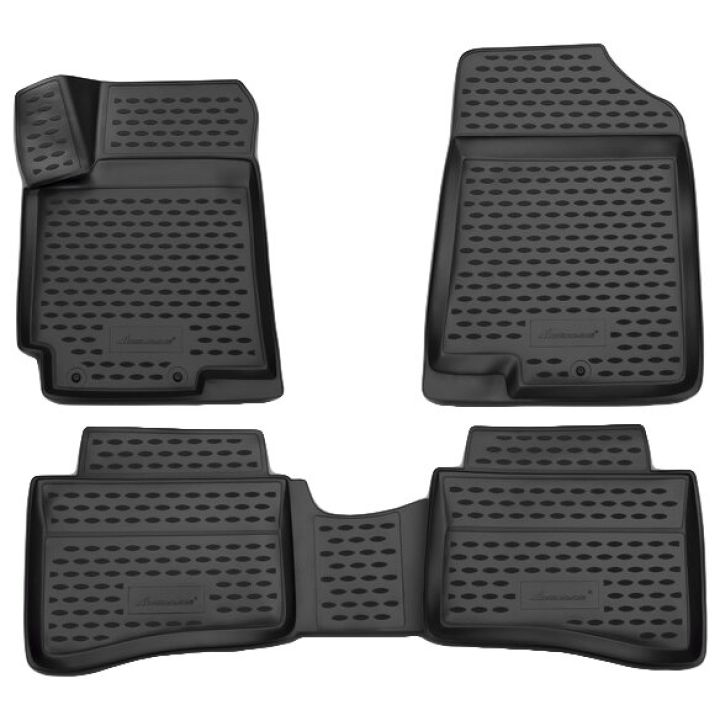Коврики 3D в салон для Hyundai Accent (Solaris) '11-17, полиуретановые Element-Novline