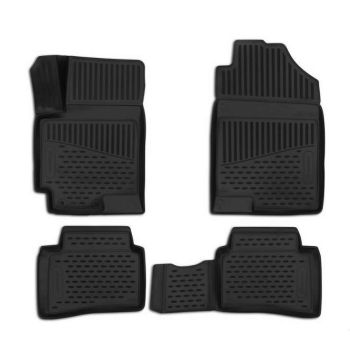 Коврики 3D в салон для Hyundai Accent '17-, полиуретановые Element-Novline