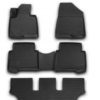 Коврики 3D в салон для Hyundai Grand Santa Fe '13-17 DM, полиуретановые Element-Novline