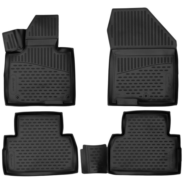 Коврики 3D в салон для Hyundai Santa Fe '18- TM, полиуретановые Element-Novline