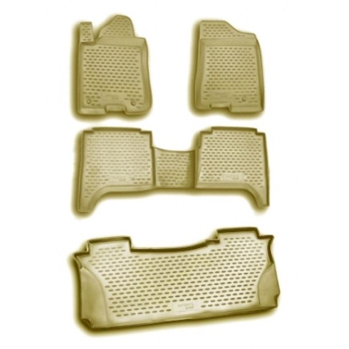 Коврики в салон для Infiniti QX56 '04-10 бежевые, полиуретановые Element-Novline
