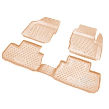 Коврики в салон для Land Rover Freelander 2 '06-14 бежевые, полиуретановые Element-Novline