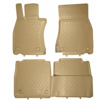 Коврики в салон для Lexus LS '12-17, 4WD, Long бежевые, полиуретановые Element-Novline