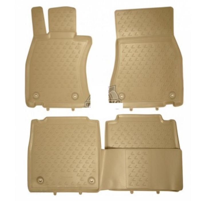 Коврики в салон для Lexus LS '12-17, 4WD, Long бежевые, полиуретановые Element-Novline