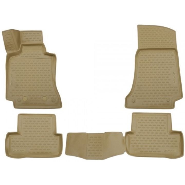 Коврики 3D в салон для Mercedes C-Class W205 '14-21 бежевые, полиуретановые Element-Novline