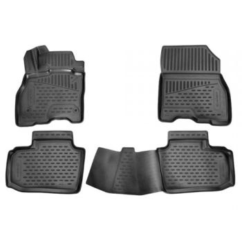 Коврики 3D в салон для Nissan Leaf '10-17, полиуретановые Element-Novline