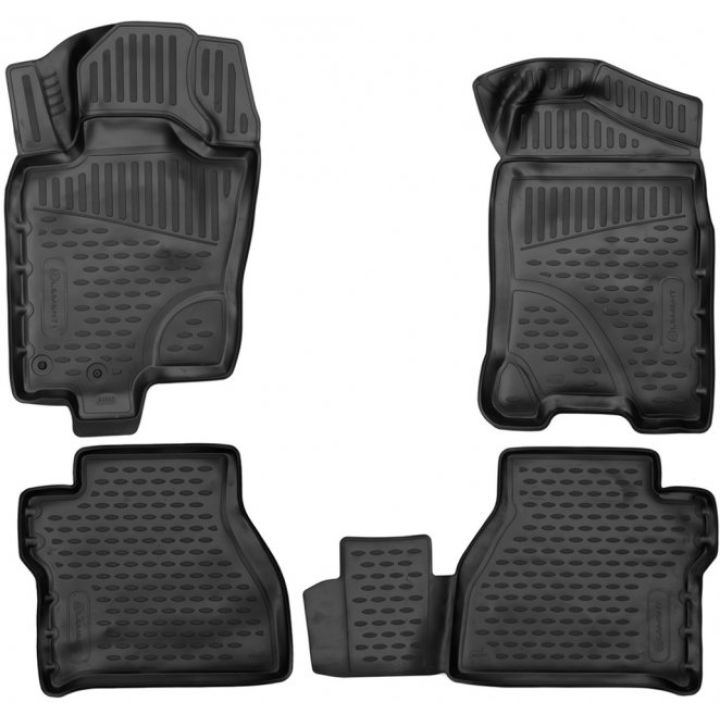 Коврики 3D в салон для Nissan Navara '15-, полиуретановые Element-Novline