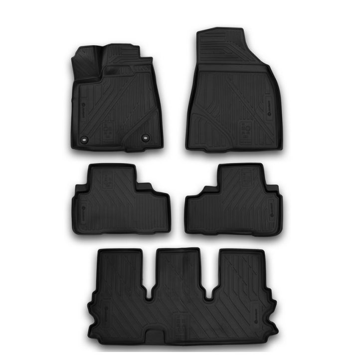 Коврики 3D в салон для Toyota Highlander '14-20, полиуретановые Element-Novline