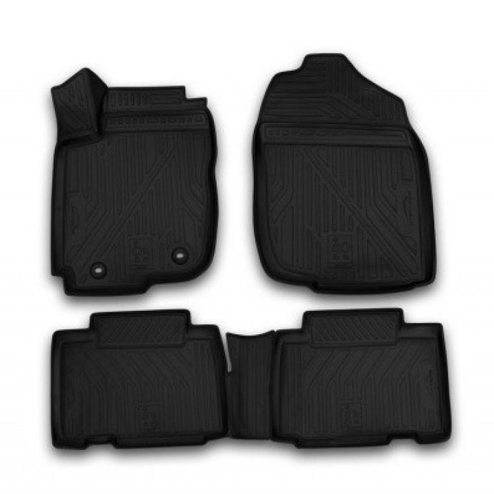 Коврики 3D в салон для Toyota RAV4 2013-2018, полиуретановые Element-Novline
