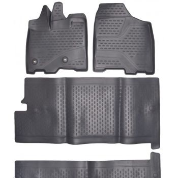 Коврики 3D в салон для Toyota Sienna 3 '11-, серые полиуретановые Element-Novline