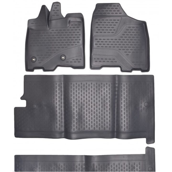 Коврики 3D в салон для Toyota Sienna 3 '11-, серые, полиуретановые Element-Novline