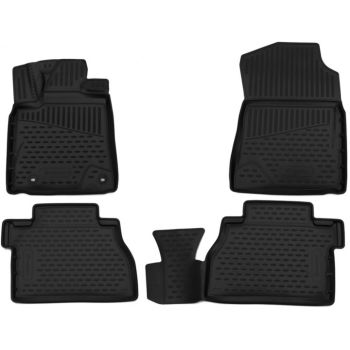 Коврики 3D в салон для Toyota Tundra '13- Crewmax, полиуретановые Element-Novline