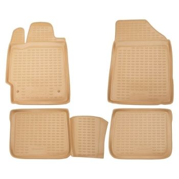 Коврики в салон для Toyota Camry V40 2006-2011 бежевый, полиуретановые Element-Novline