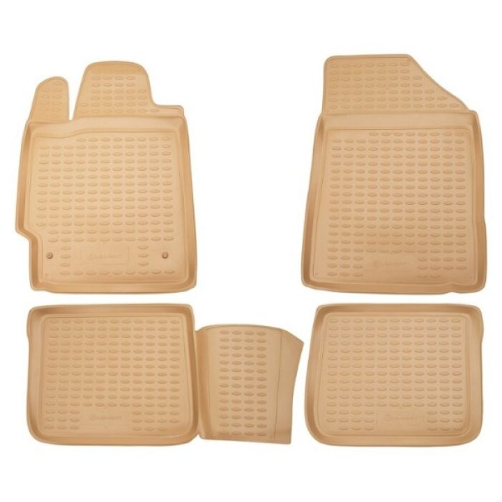 Коврики в салон для Toyota Camry V40 2006-2011 бежевый, полиуретановые Element-Novline