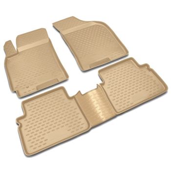 Коврики в салон для Toyota Highlander '01-07 бежевый, полиуретановые Element-Novline