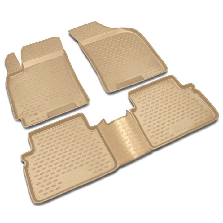 Коврики в салон для Toyota Highlander '01-07 бежевый, полиуретановые Element-Novline