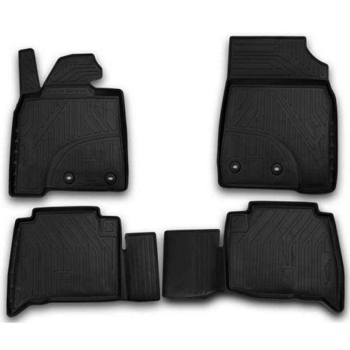 Коврики в салон для Toyota Land Cruiser 200 '12-, черные, полиуретановые Element-Novline